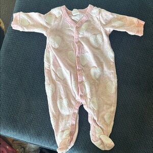 GAP Pink and White Heart Kids Footie